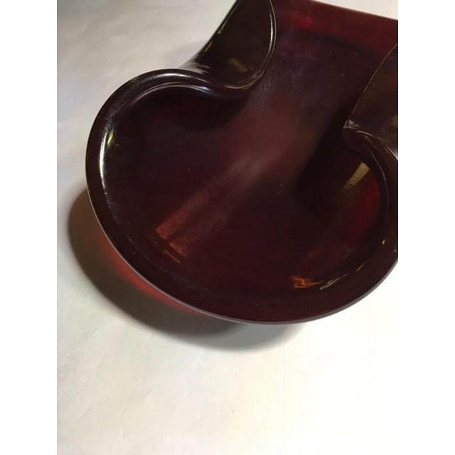Mid-Century Modern Rubin Color Blown Paste Glass Bowl, Italy, 1960s For Sale - Image 9 of 18