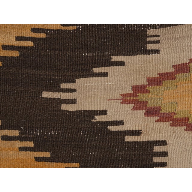 1970s Vintage Handmade Wool Cotton Brown Area Rug For Sale - Image 11 of 11
