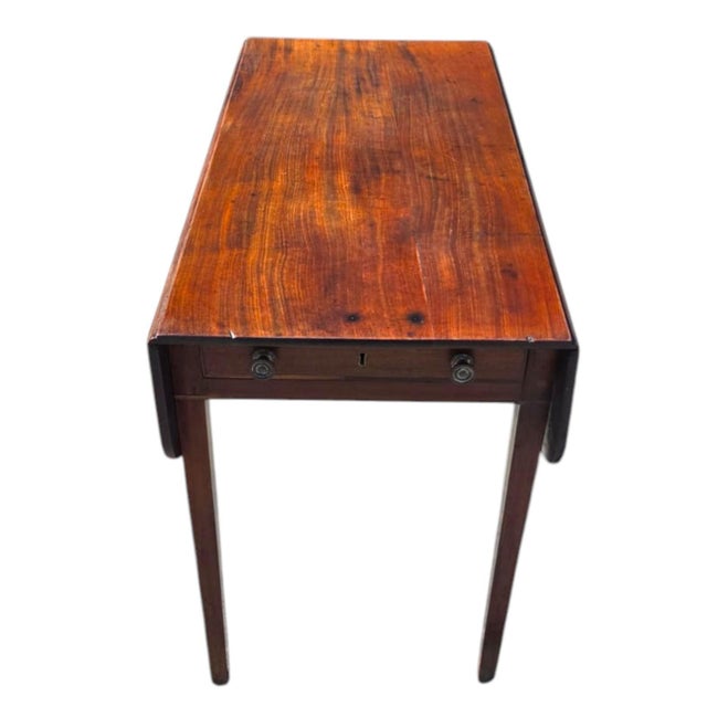 English Late 18th Century English Walnut Sheraton, Drop Leave Table/ One Board Lumber. For Sale - Image 3 of 18
