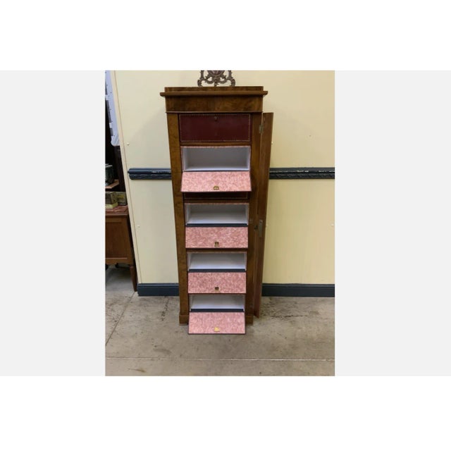 Antique Art Nouveau Archive Cabinet in Walnut Root Wood, 1890s For Sale - Image 10 of 13