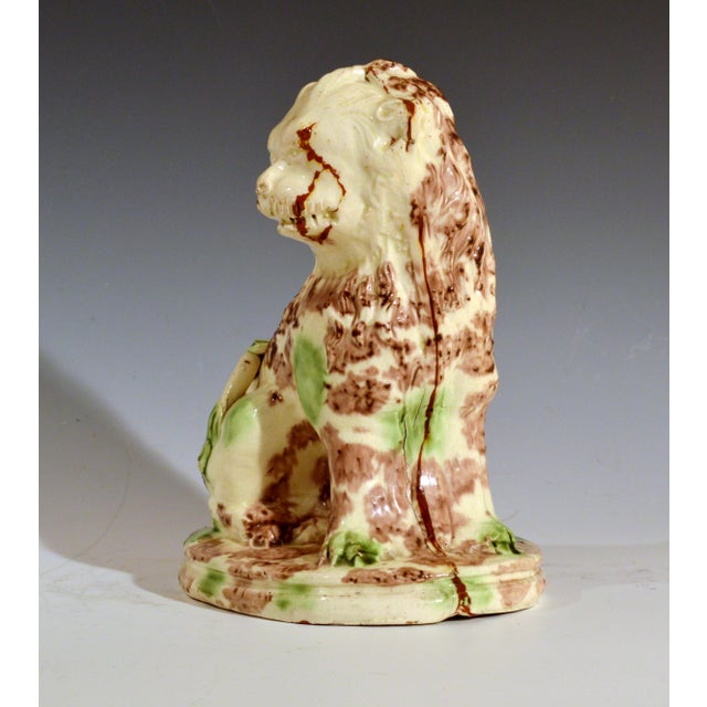 English Creamware Pottery Model of a Seated Lion, With a Whieldon-Type Tortoise-Shell Glaze, Circa 1765-85 For Sale In Philadelphia - Image 6 of 12