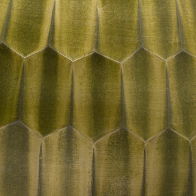 Jamie Young Serpentine Table Lamp, Chartreuse Etched Glass For Sale - Image 4 of 6