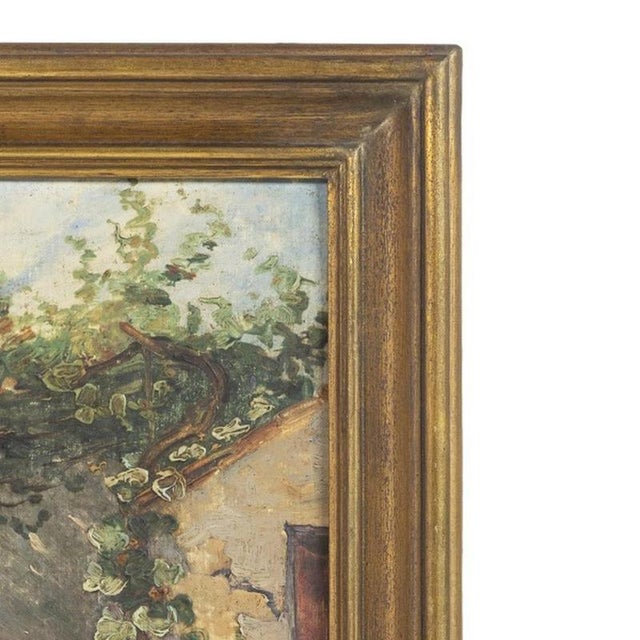 Portuguese School Artist, Courtyard, Oil on Canvas For Sale - Image 4 of 6