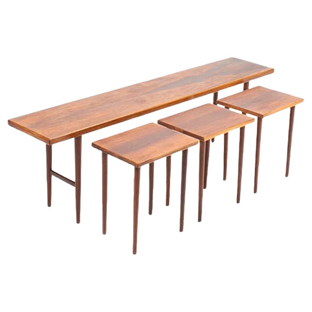 Mid-Century Rosewood Nesting Tables by Kurt Østervig for Jason furniture, 1950s, Set of 3 For Sale