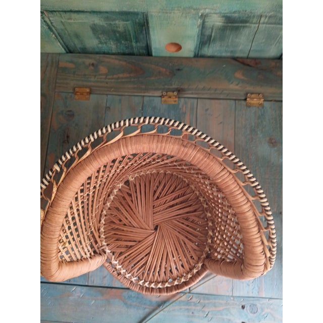 Wicker Peacock Style Doll Chair/Plant Stand For Sale - Image 6 of 10