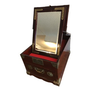 Vintage Asian Mirrored Chest For Sale