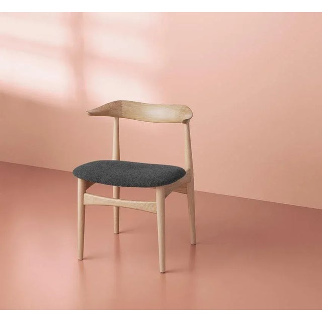 Not Yet Made - Made To Order Cow Horn Chair Oak Anthracite Melange by Warm Nordic For Sale - Image 5 of 7