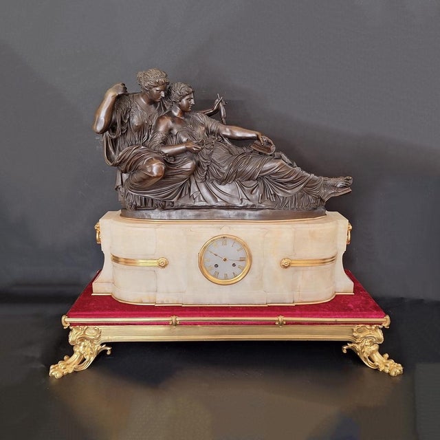 Clock Les Deux Parques by Ferdinand Barbedienne For Sale - Image 15 of 15