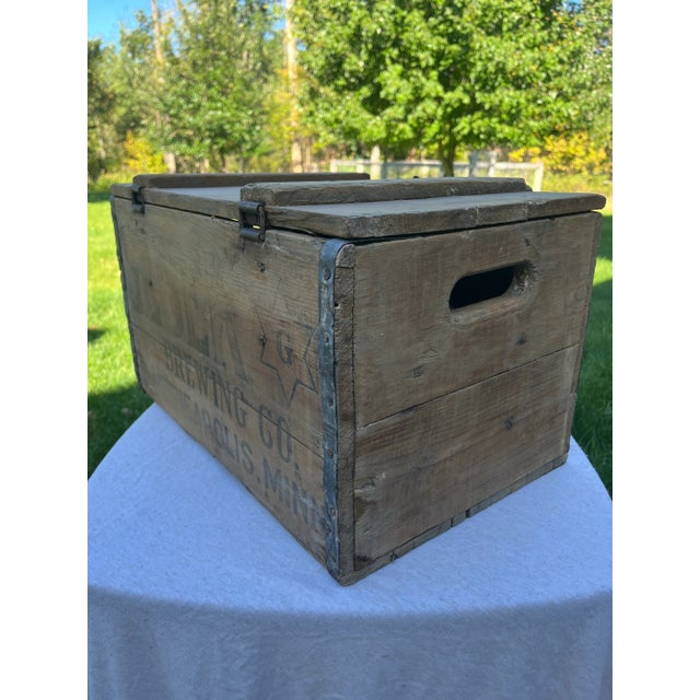 American Antique Gluek Wooden Beer Crate For Sale - Image 3 of 6