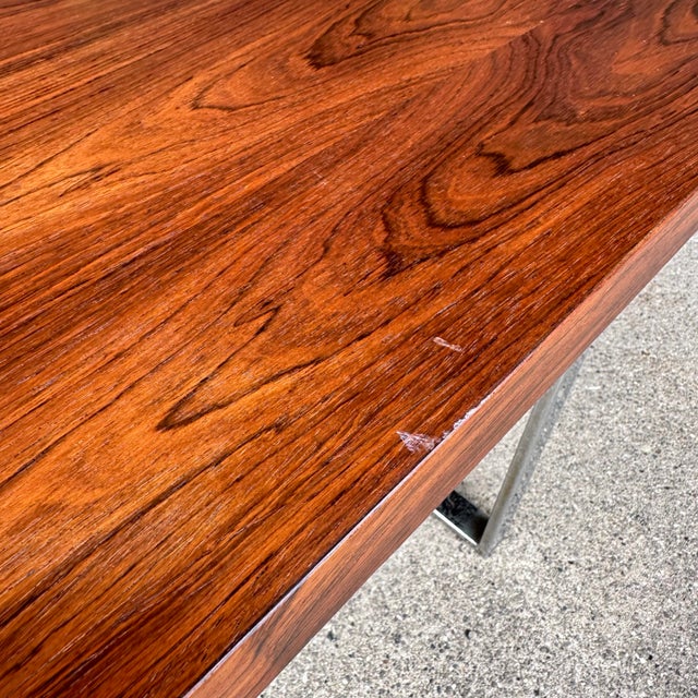 Milo Baughman for Thayer Coggin Rosewood and Chrome Side Table For Sale - Image 10 of 12