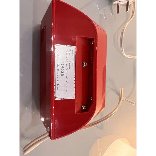 Plastic Vintage Japanese Red Copal Clock, 1970s For Sale - Image 7 of 11