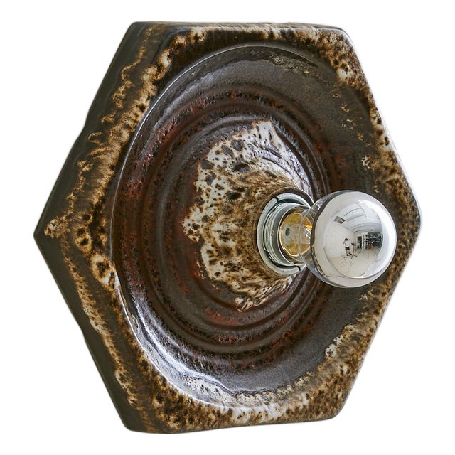 1970s German Lava Glaze Ceramic Sconce Attributed to PAN Keramik, 1970s - 12 Available For Sale