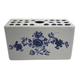 Vintage Portuguese Ceramic Flower Frog Tulipiere Vase For Sale