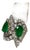 Two Pear Shape 5.5 Ct Emerald & 8.5 Ct Diamond Ring, 18k White Gold Size 6 For Sale