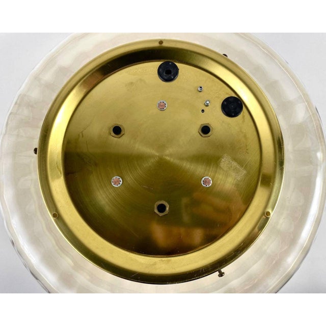 Vintage Art Glass and Gilt Brass Ceiling Lamp For Sale - Image 6 of 7