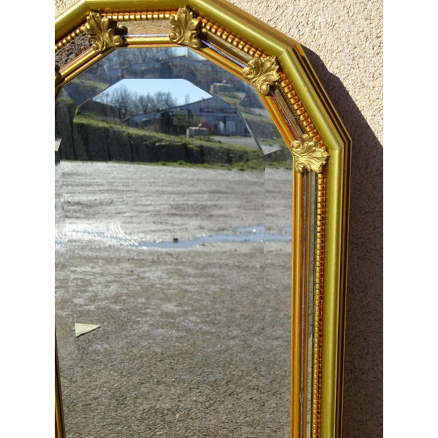 Golden Mirror with Beaded Frame and Fleur-De-Lys, 1980s For Sale - Image 12 of 14