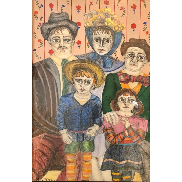 Folk art, Naive, Latin American art , Family portrait in the style of a Chinese ancestor portrait. Maria Teresa Vieco is a...