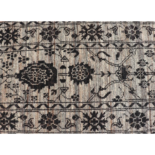 Oushak Designed Runner by Keivan Woven Arts in Wool With Sub-Geometric Design 3'2 X 9'8 For Sale - Image 9 of 11