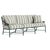 Brown Jordan Venetian Sofa in Forest Green with Forest Stripe Cushions For Sale