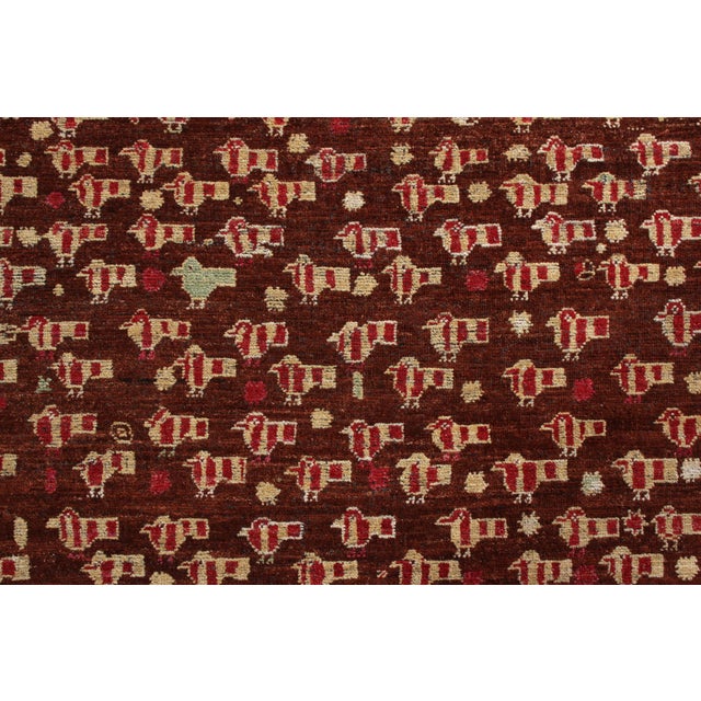 Tribal Hand-Knotted Ersari Style Rug in Red and Brown Tribal Pattern by Rug & Kilim For Sale - Image 3 of 5