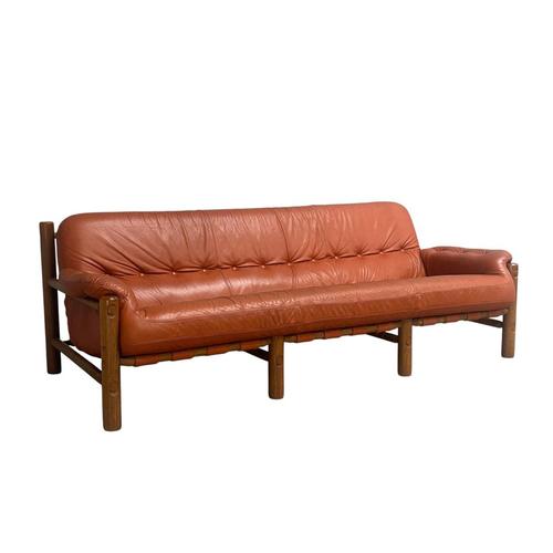 Brutalist Brazilian Leather Lounge Sofa, Germany, 1960s For Sale - Image 15 of 15