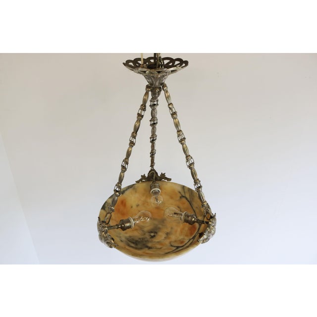 Neo Classical Alabaster Pendant Light, 1880 For Sale - Image 9 of 15