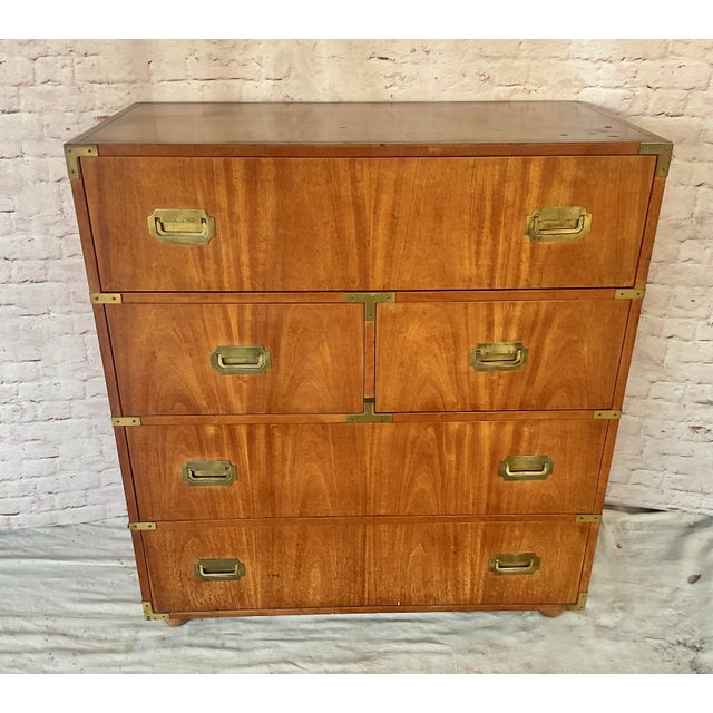 Walnut Campaign Chest of Drawers For Sale - Image 12 of 15
