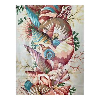 Ramm "Shell Stripe" Glazed Cotton Chintz Fabric Made in England - 5.25 yards For Sale