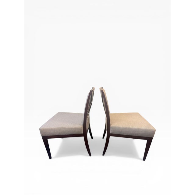 Bolier & Company Cherry Wood Upholstered Dining Chairs — Pair For Sale - Image 4 of 12