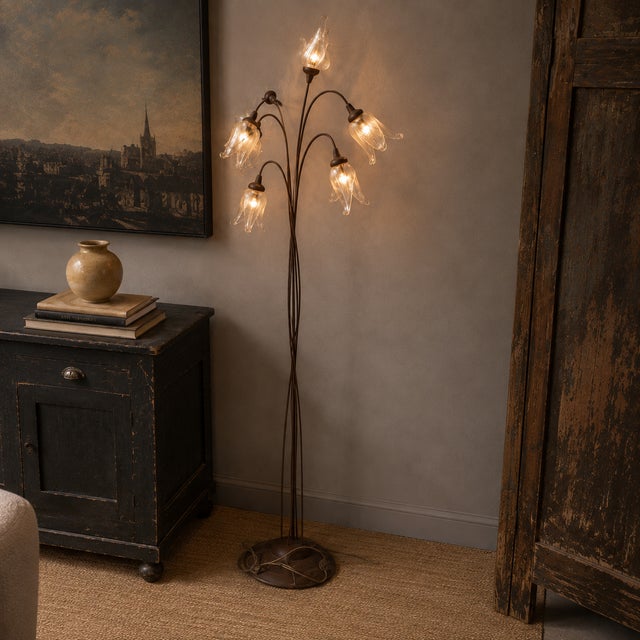 Modern Murano Glass Six-Light Floor Lamp, 1980s For Sale - Image 3 of 4