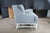 Mid-Century Modern Late 20th Century Gabriella White Bev Upholstered Modern Blue Slope Arm Library Chair and a Half For Sale - Image 3 of 11