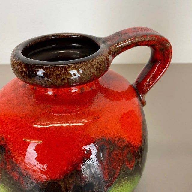 Ceramic German Pottery Fat Lava Vases Multi-Color from Scheurich, 1970s, Set of 2 For Sale - Image 7 of 18