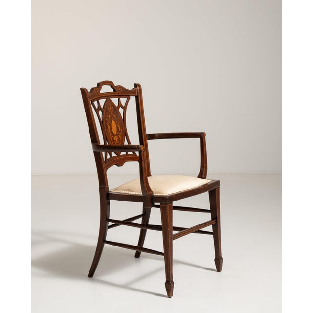 19th Century Edwardian Inlaid Mahogany Armchair, Antique, United Kingdom, 19th Century For Sale - Image 5 of 14