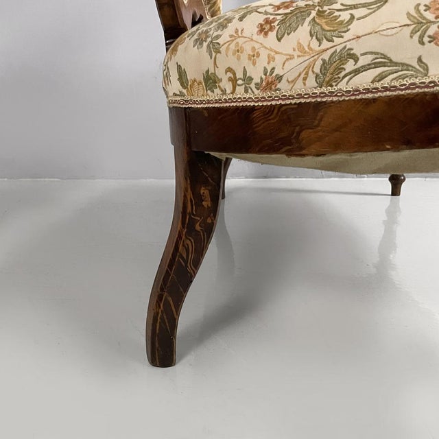 Italian 19th Century Style Sofa in Floral Fabric and Wood, 1930s For Sale - Image 17 of 18