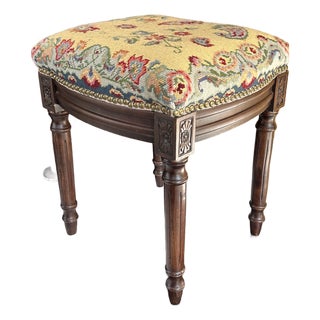 Needlepoint Footstool For Sale