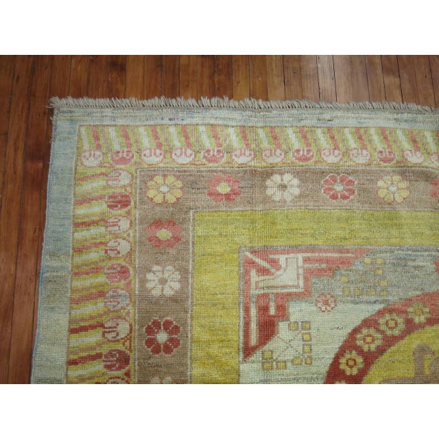 Vintage Zabihi Collection Square Size Inspired Khotan Rug - 8' x 8'9" For Sale - Image 4 of 6