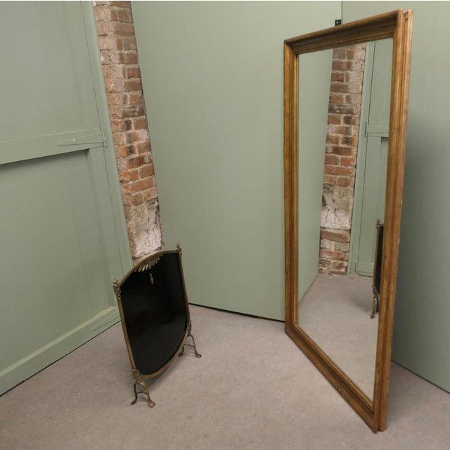 Glass Tall French Rectangular Mirror with Aged Gilt Frame For Sale - Image 7 of 8