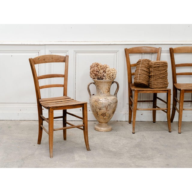 Folk Art Swiss Beechwood Chairs, 1890s, Set of 6 For Sale - Image 10 of 11