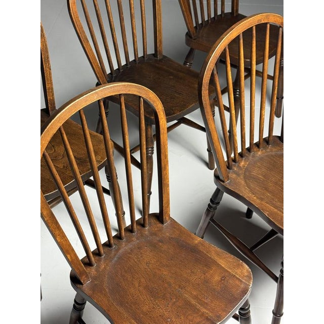 Wood Windsor Chairs, 1960s, Set of 6 For Sale - Image 7 of 18
