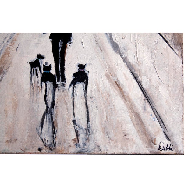 Oil Painting Dog Walking in the City For Sale - Image 4 of 10