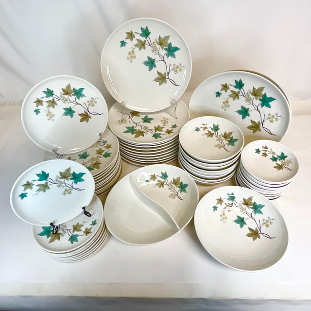 Ceramic 1960s Vintage Arts & Crafts Boho Chic Syracuse Woodbine Dinnerware - Service for 8+ - 53 Pieces For Sale - Image 7 of 13