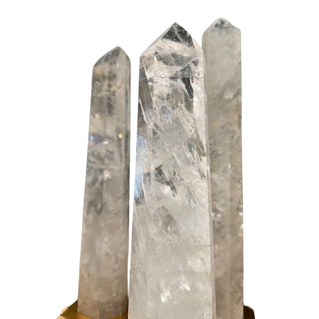 Set of Five Rock Crystal Obelisk Towers on Giltwood Bases. u.s.a. 20th Century. For Sale In Los Angeles - Image 6 of 9