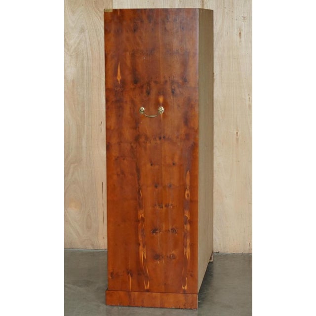 Vintage Military Campaign Burr Walnut Wardrobe with Internal Shelves For Sale - Image 13 of 18