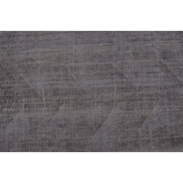 Gray Large Vintage Turkish Distressed Wool Rug For Sale - Image 8 of 9
