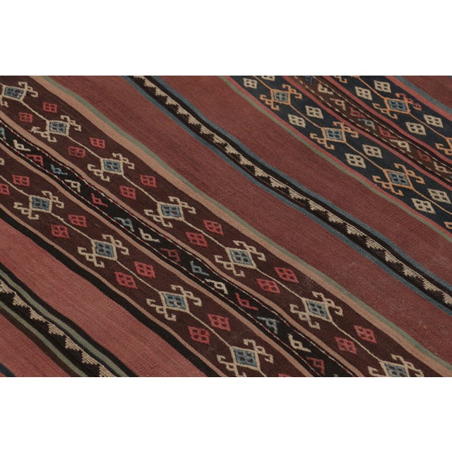 1950s Vintage Persian Kilim, Tribal Runner Rug With Ram's Horn Motifs - Rug & Kilim For Sale - Image 5 of 8