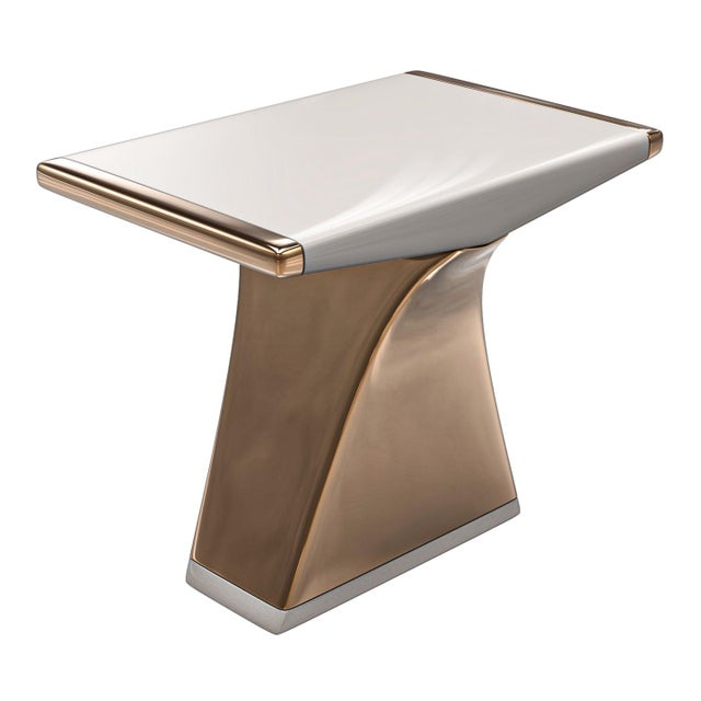 Not Yet Made - Made To Order "Falce" Side Table With Bronze and Stainless Steel, Handmade For Sale - Image 5 of 7