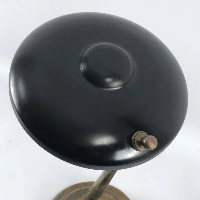 Black Mid-Century Brass and Lacquer Articulated Table Lamp from Lumi Milano For Sale - Image 8 of 10