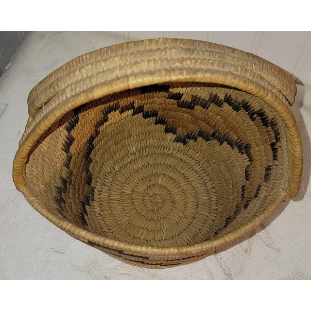 1940s 1940s Decorative Hand Woven Basket For Sale - Image 5 of 7
