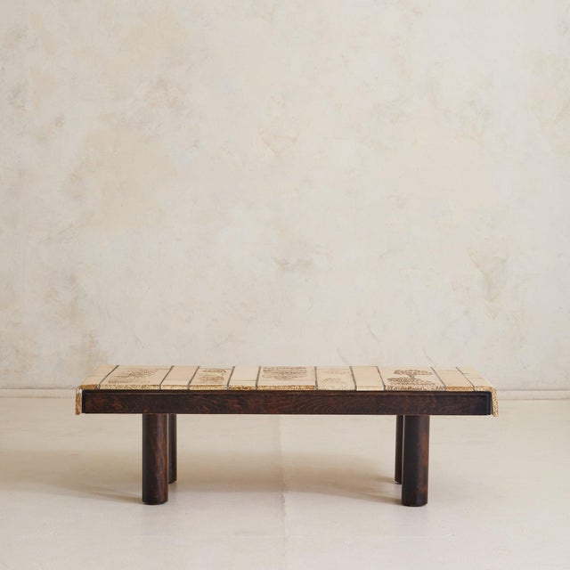 Roger Capron French Figural Ceramic Tile Coffee Table by Roger Capron, 1970s For Sale - Image 4 of 11