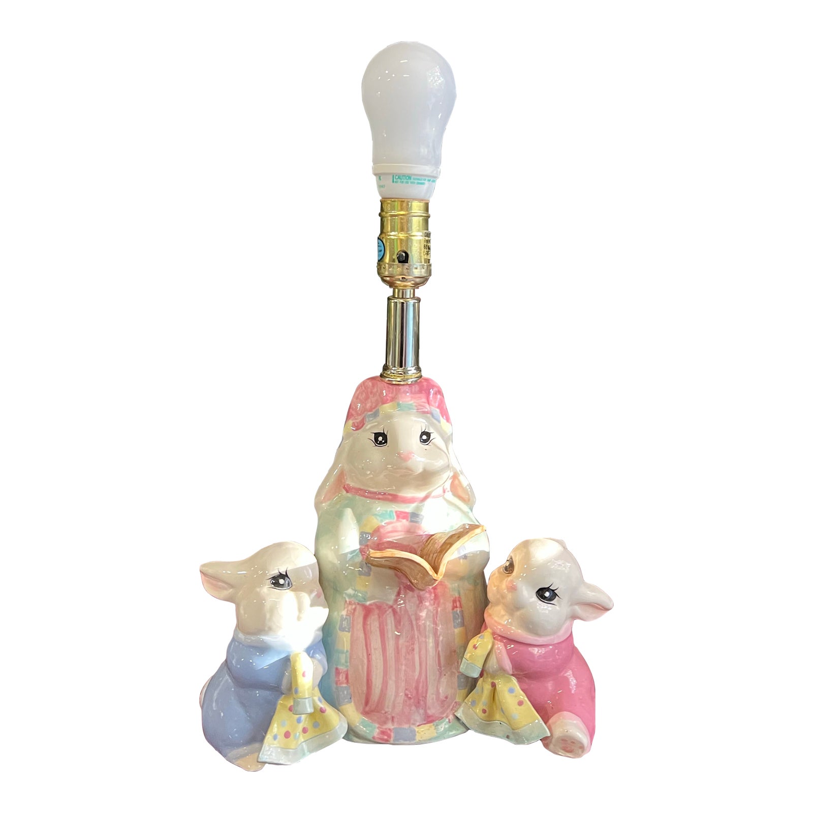 1970s Nursery/Kids Room Bunny Ceramic Vintage Lamp | Chairish